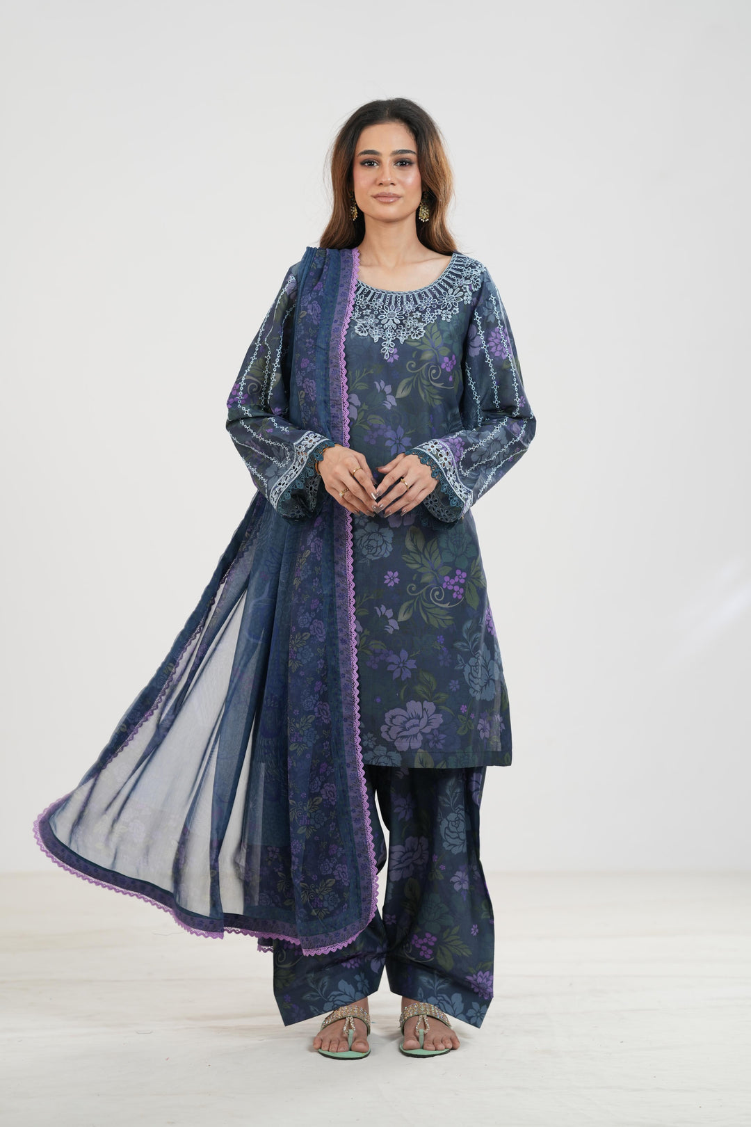 Forest Moss - Farasha Printed Essentials Stitched