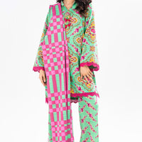 Printed Khaddar Suit Green Unstitched Suit - Alkaram