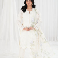 Gardenia Muse - Cross Stitch Chikankari Stitched