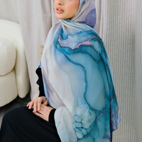 Stone Flow Turquoise Printed Hijab
