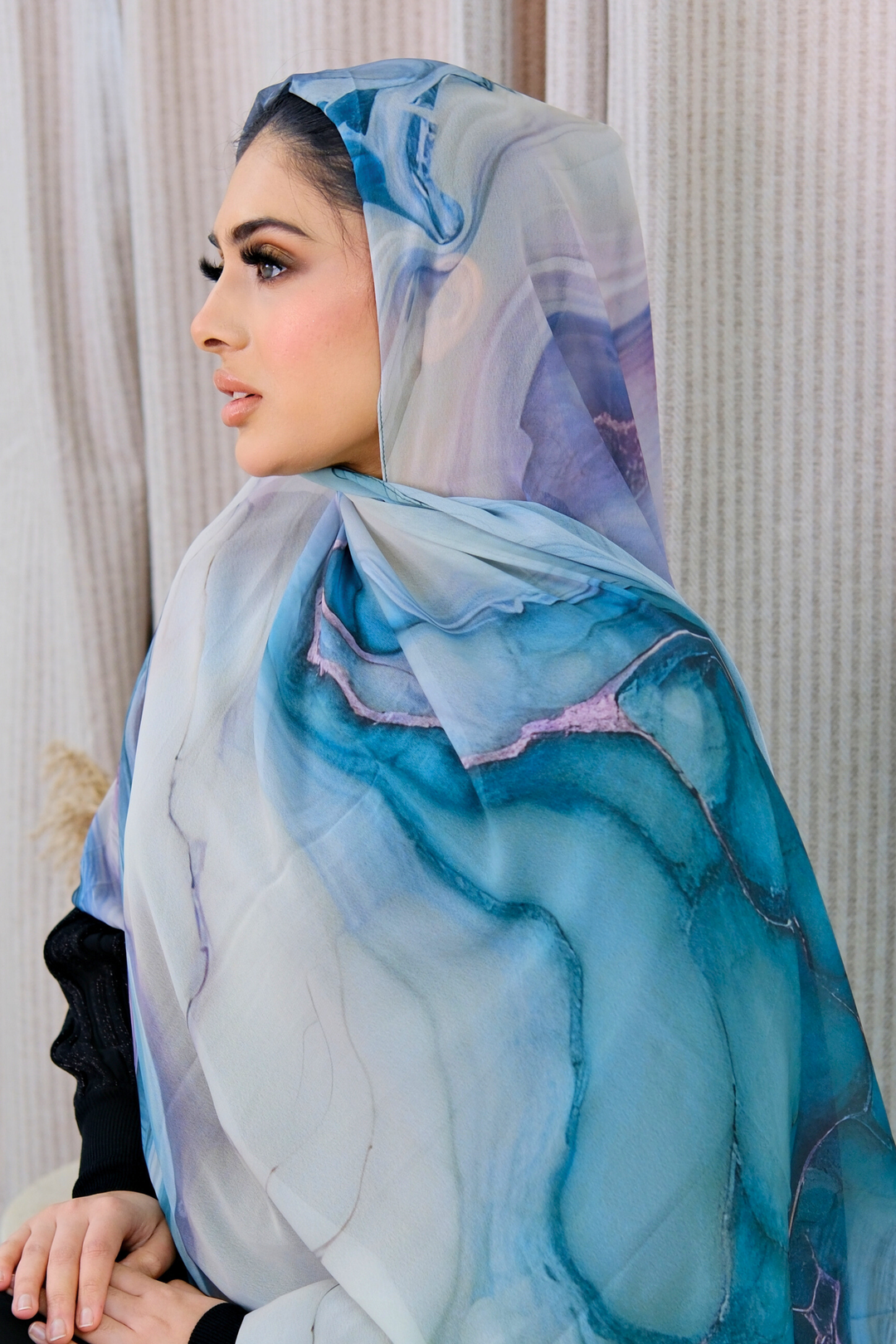 Stone Flow Turquoise Printed Hijab