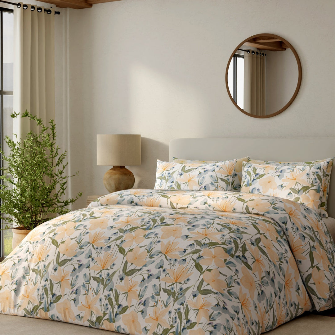 Vantona Garden Lillies Duvet Cover Set - Yellow