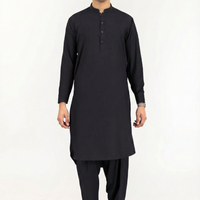 Blended Charcoal Kurta Trouser - President by Gul Ahmed