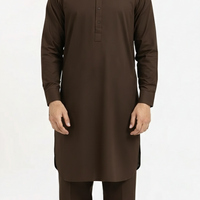 Blended Dark Brown Kurta Trouser - President by Gul Ahmed