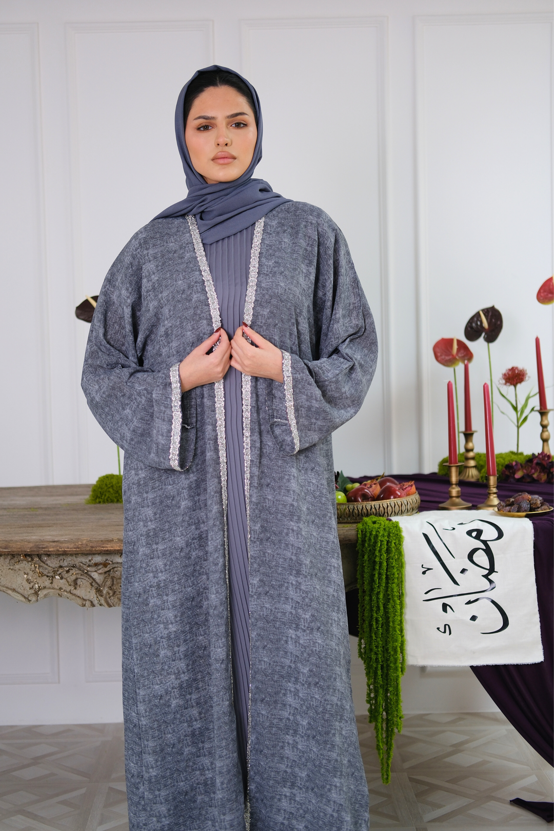 Ashen Drape Abaya