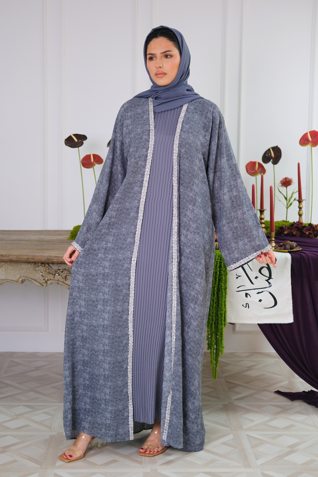 Ashen Drape Abaya