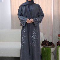 Charcoal Bloom Abaya