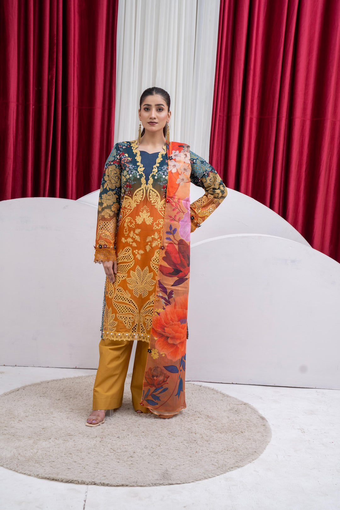 Halcy - Afrozeh Luxury Lawn Stitched