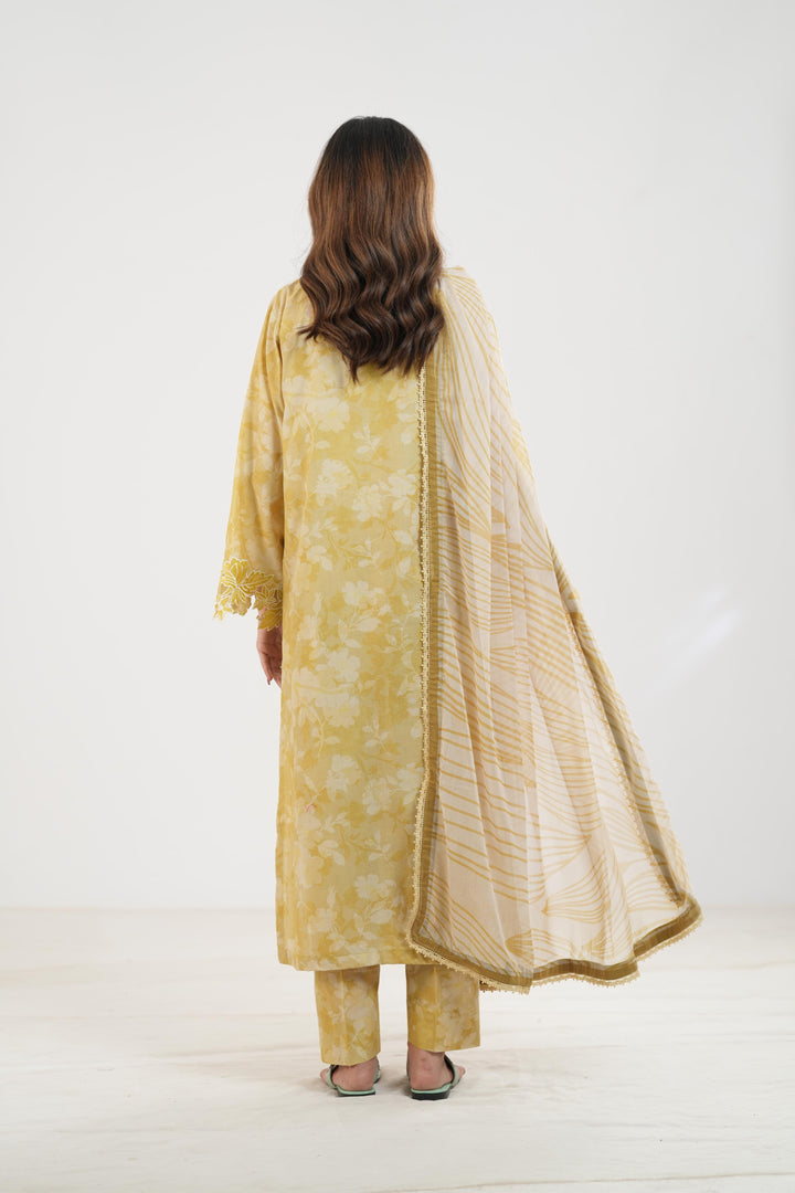 Honey Ember - Farasha Printed Essentials Stitched