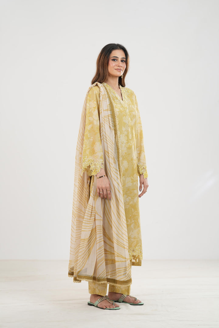 Honey Ember - Farasha Printed Essentials Stitched