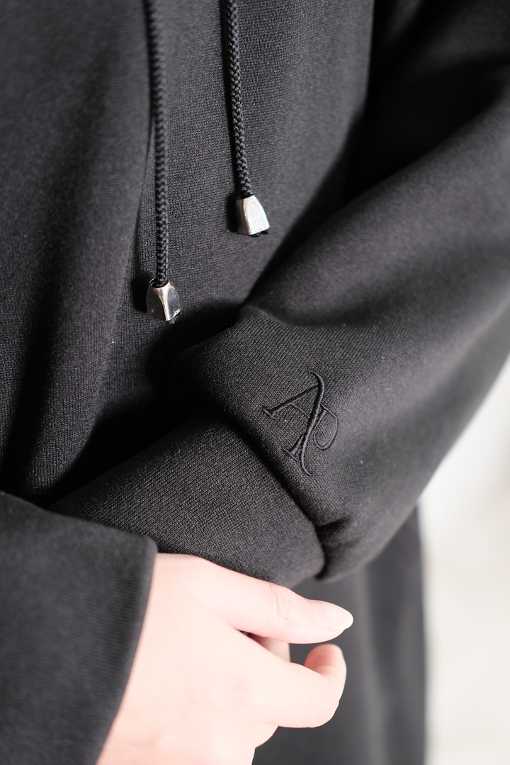 Signature Black Hoodie Dress