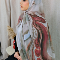 Stone Flow Honey Earth Printed Hijab