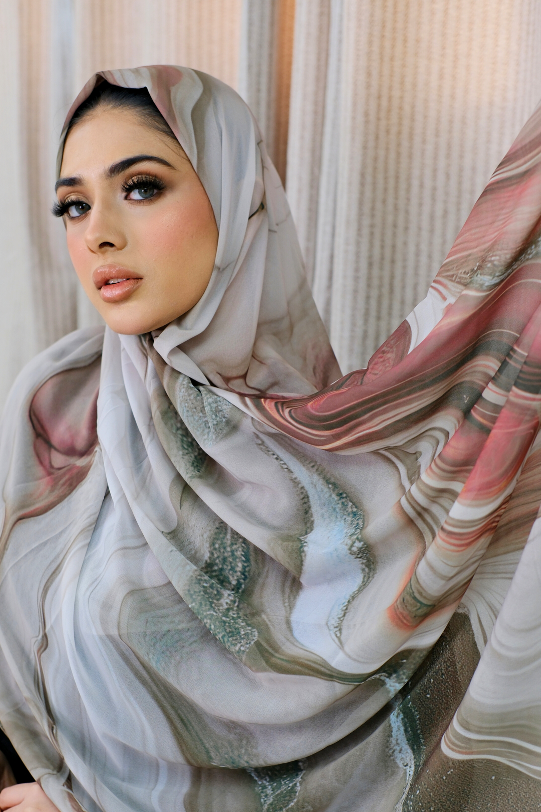 Stone Flow Honey Earth Printed Hijab