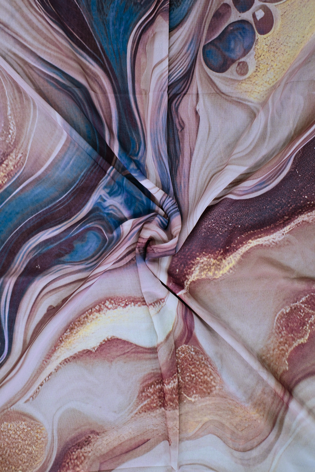 Stone Flow Lake Blue Printed Hijab