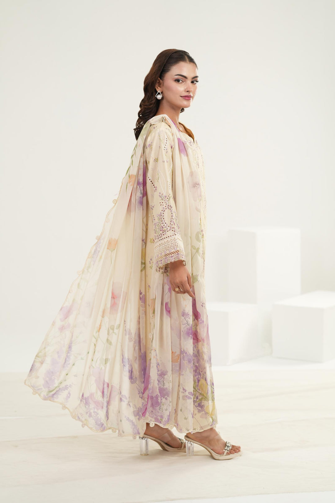 Embroidered Lawn Butter Yellow Stitched Suit - Iznik