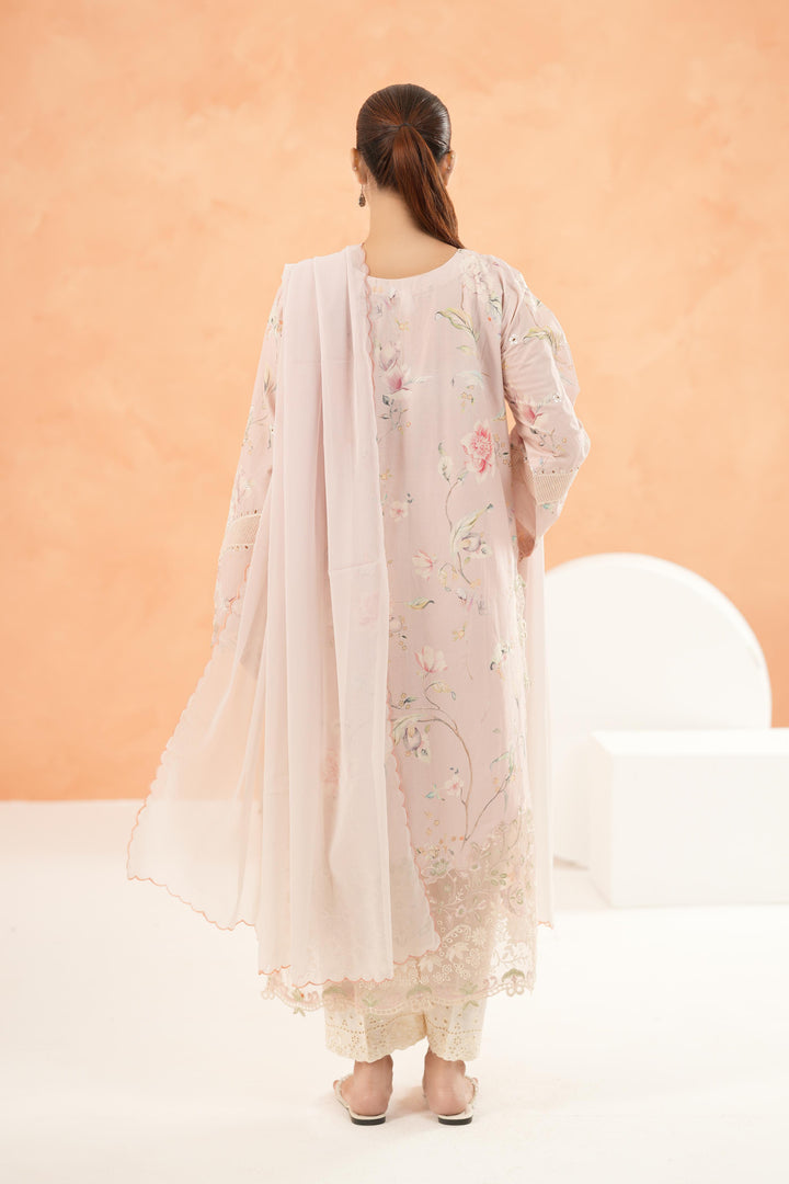 Embroidered Lawn Pink Stitched Suit - Iznik