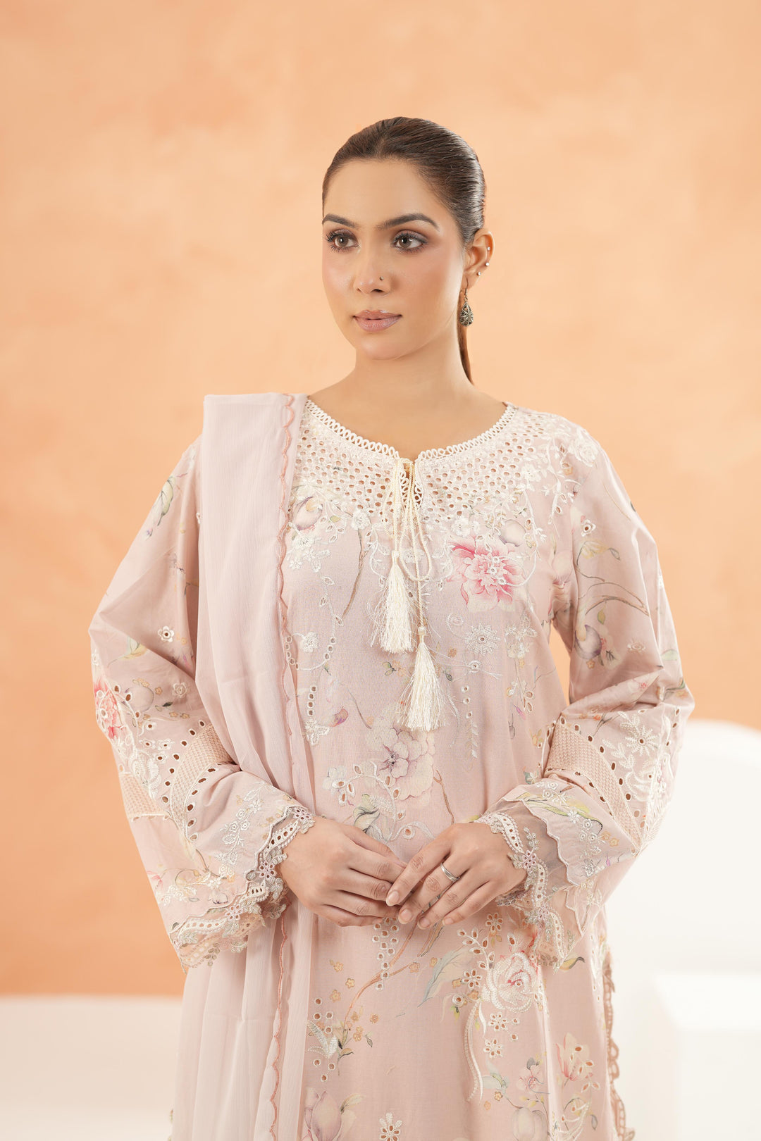 Embroidered Lawn Pink Stitched Suit - Iznik