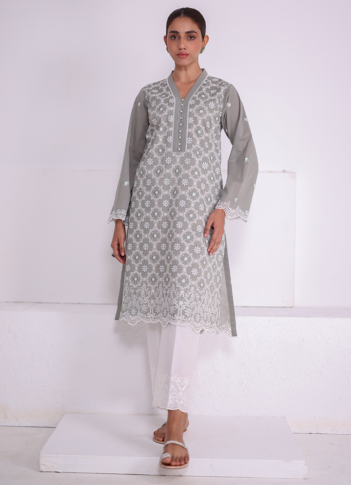 Pure Cotton Green Kurti - Image