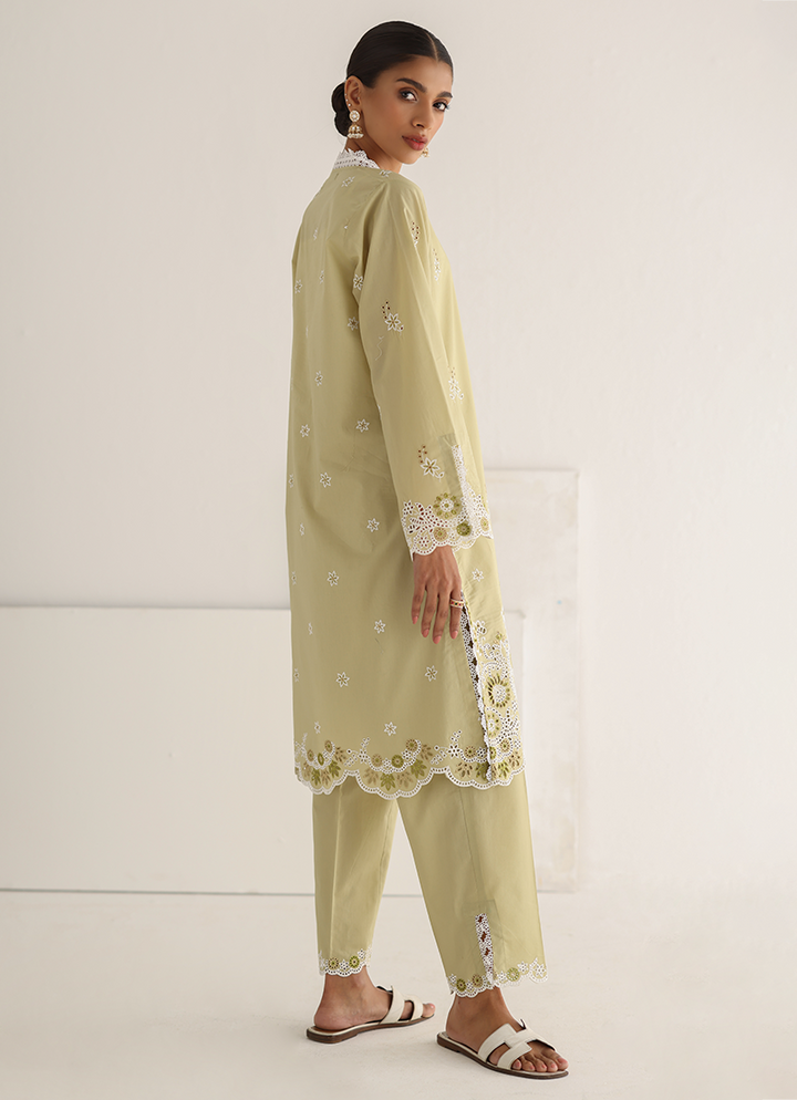 Pure Cotton Green Stitched Suit - Image