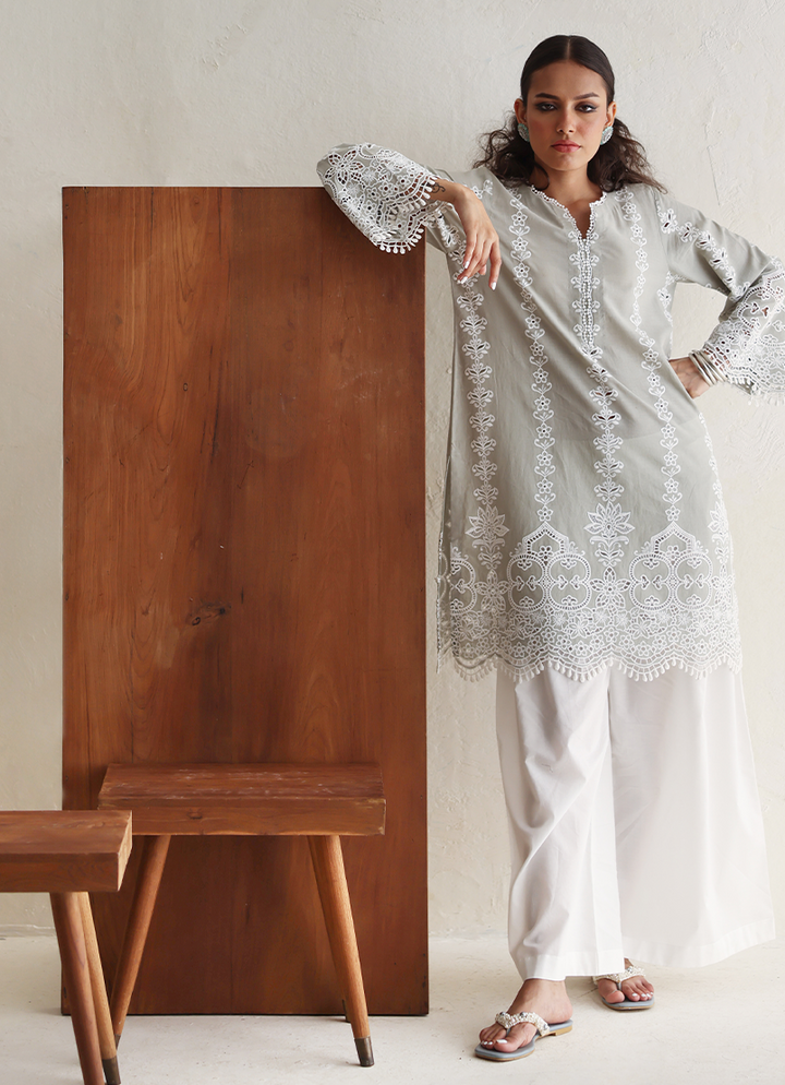 Pure Cotton Green Kurti - Image