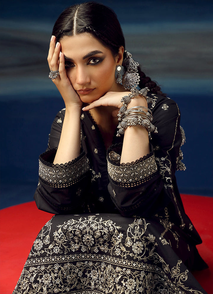 Pure Cotton Black Stitched Suit - Image