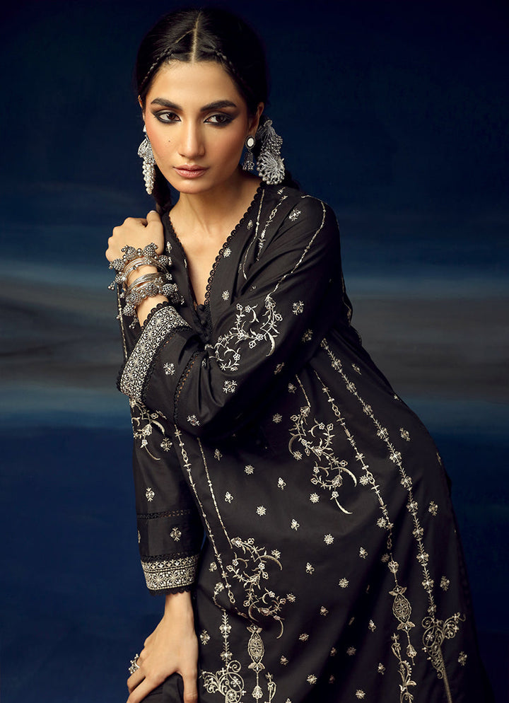Pure Cotton Black Stitched Suit - Image