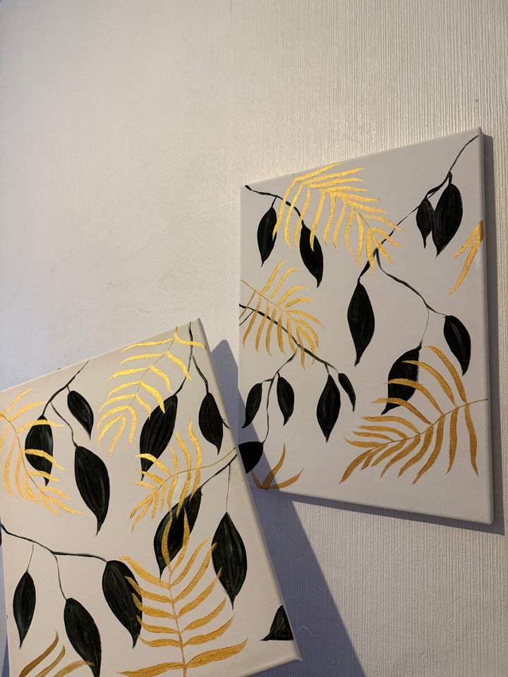Falling Gold - Set Of 2 Canvases