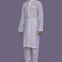 Plain Milky White Shalwar Kameez - Raf Raf