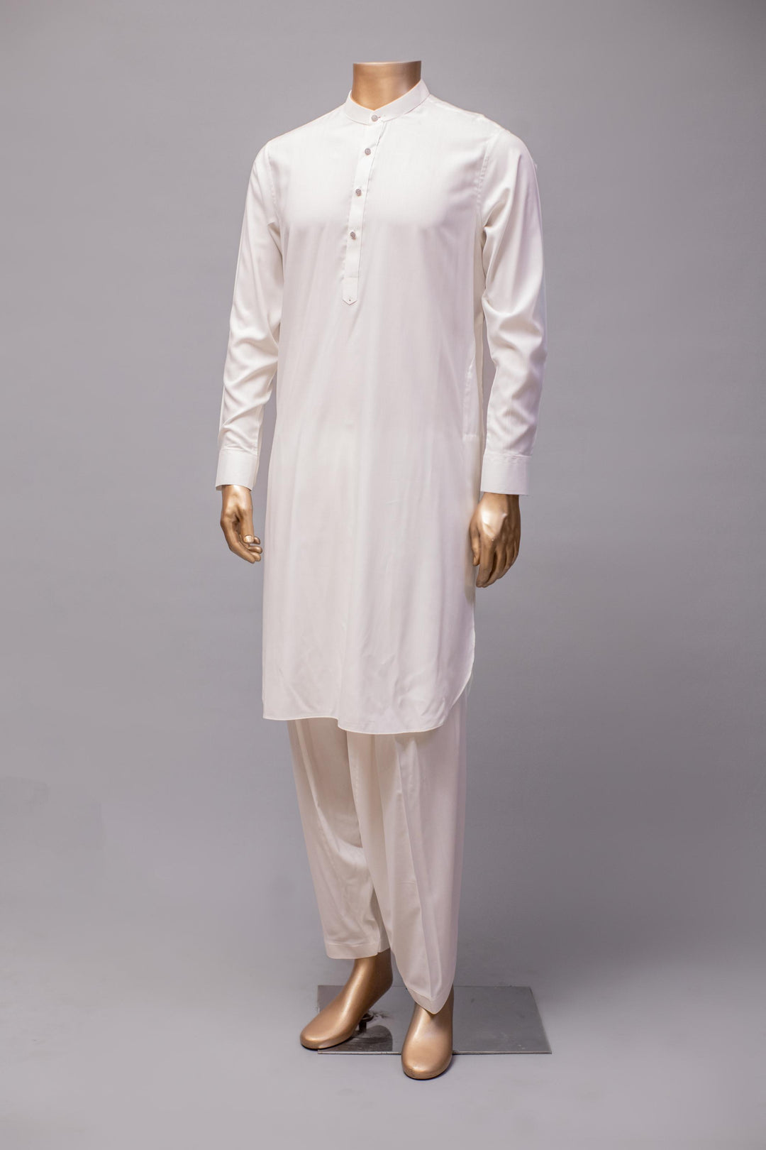 Blended White Shalwar Kameez - Raf Raf