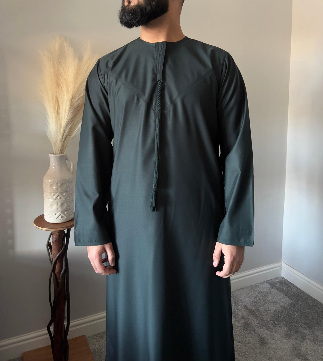 Emaar Matte Forest Green Premium Emirati Thobe - Jiah