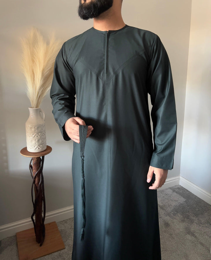 Emaar Matte Forest Green Premium Emirati Thobe - Jiah