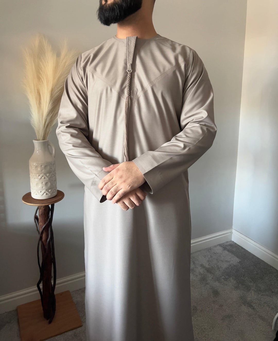 Emaar Matte Taupe Premium Emirati Thobe - Jiah