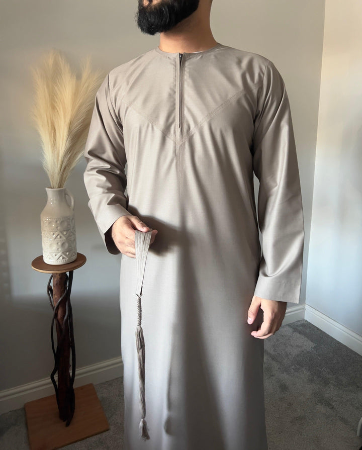 Emaar Matte Taupe Premium Emirati Thobe - Jiah