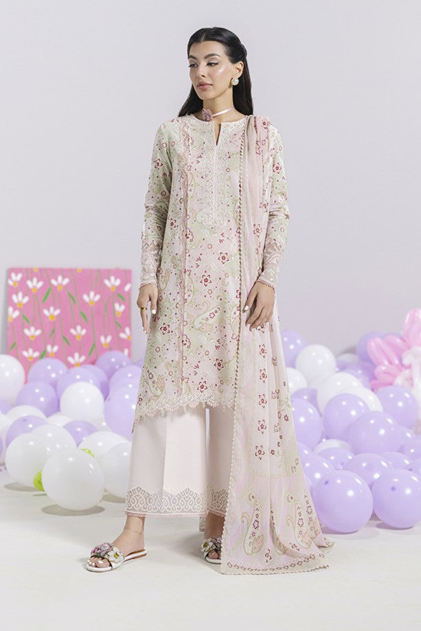 Mira - Qalamkar Q-Print Embroidered Stitched