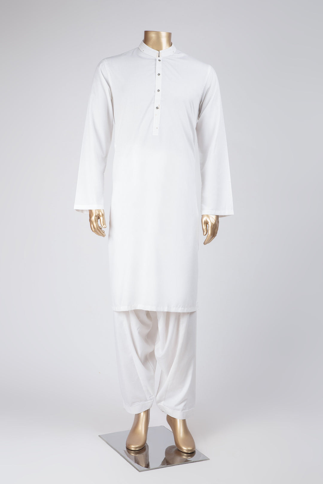 Plain Cream Shalwar Kameez - Raf Raf