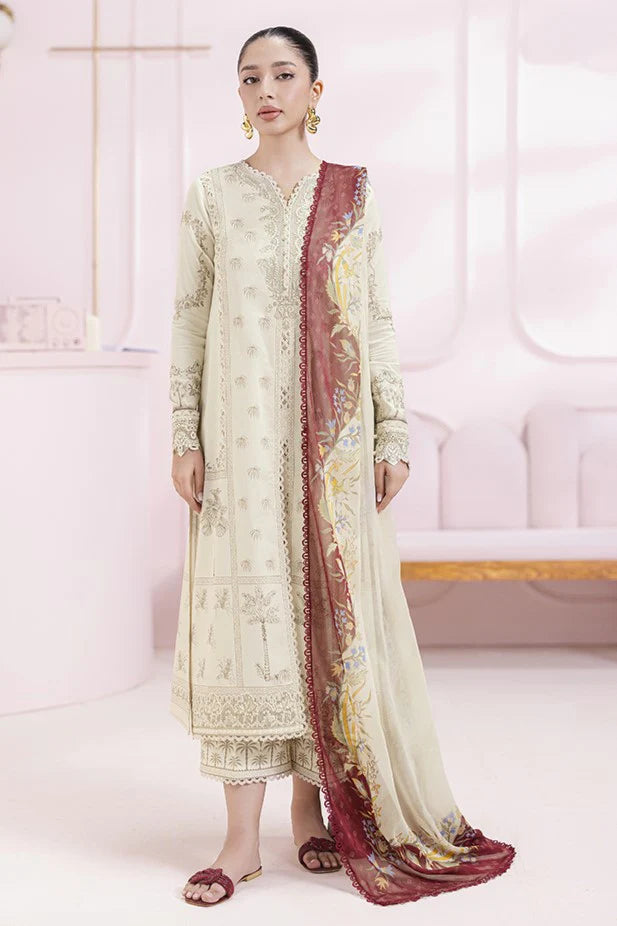 Talia - Qalamkar Q-Print Embroidered Stitched