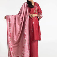 Karandi Red Stitched Suit - Gul Ahmed