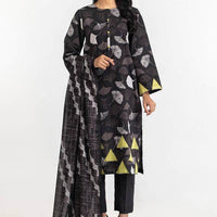 Corduroy Black Stitched Suit - Gul Ahmed