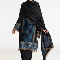 Acrylic Black Stitched Suit - Gul Ahmed