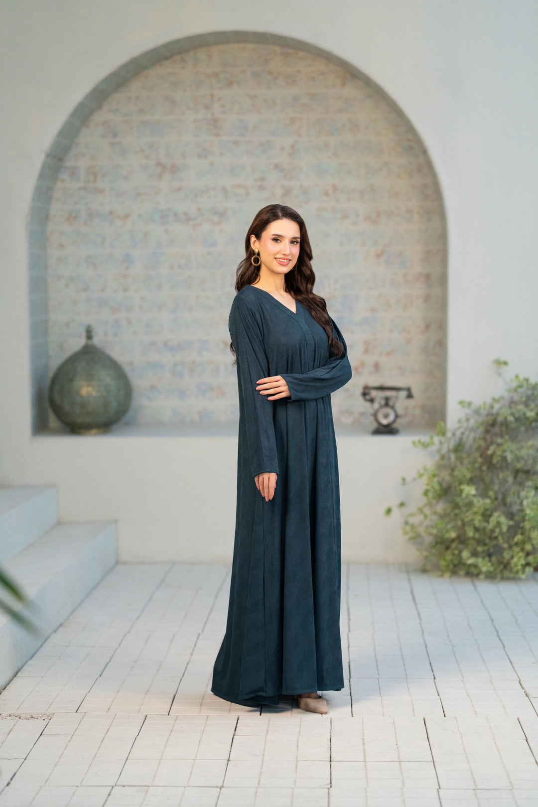 Flowy Textured Jersey Dress