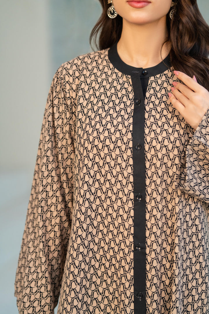 Contrast Geo Flow Dress