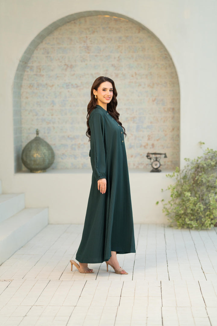 Textured Green Flow Dress