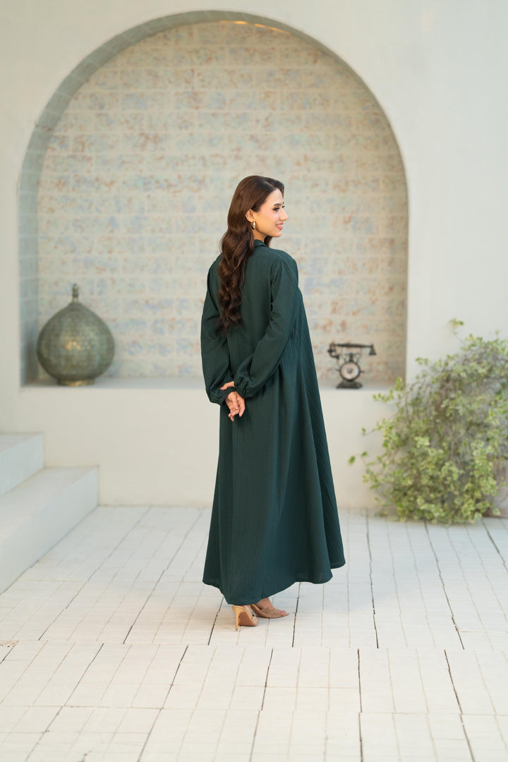 Textured Green Flow Dress
