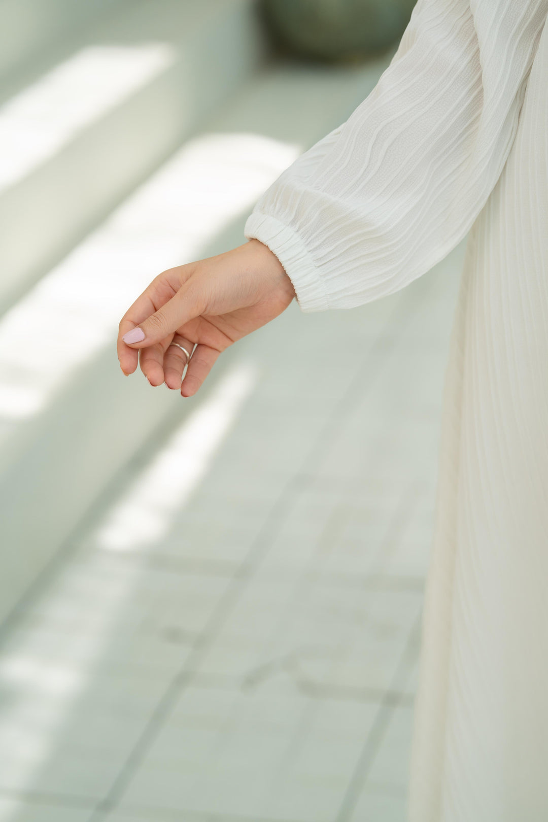 Textured White Flow Dress
