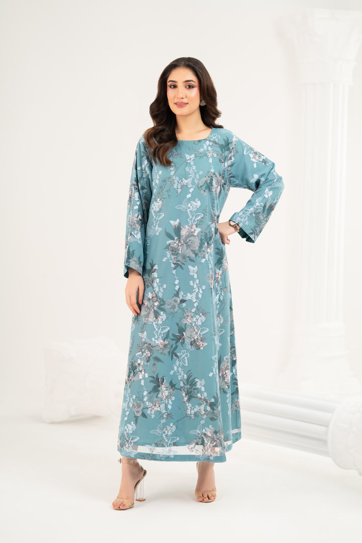 Botanical Embroidered Midi Dress