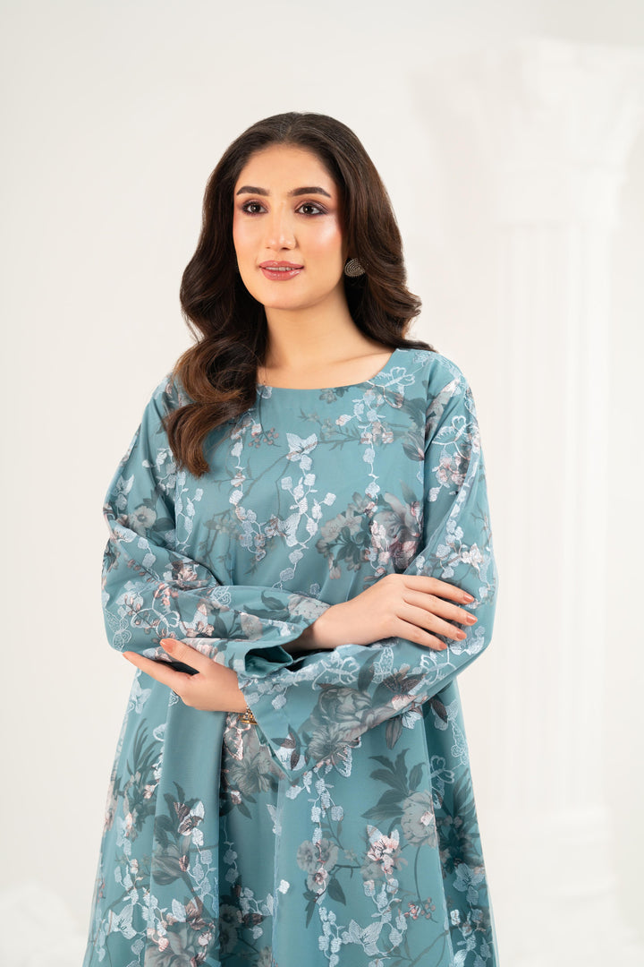 Botanical Embroidered Midi Dress