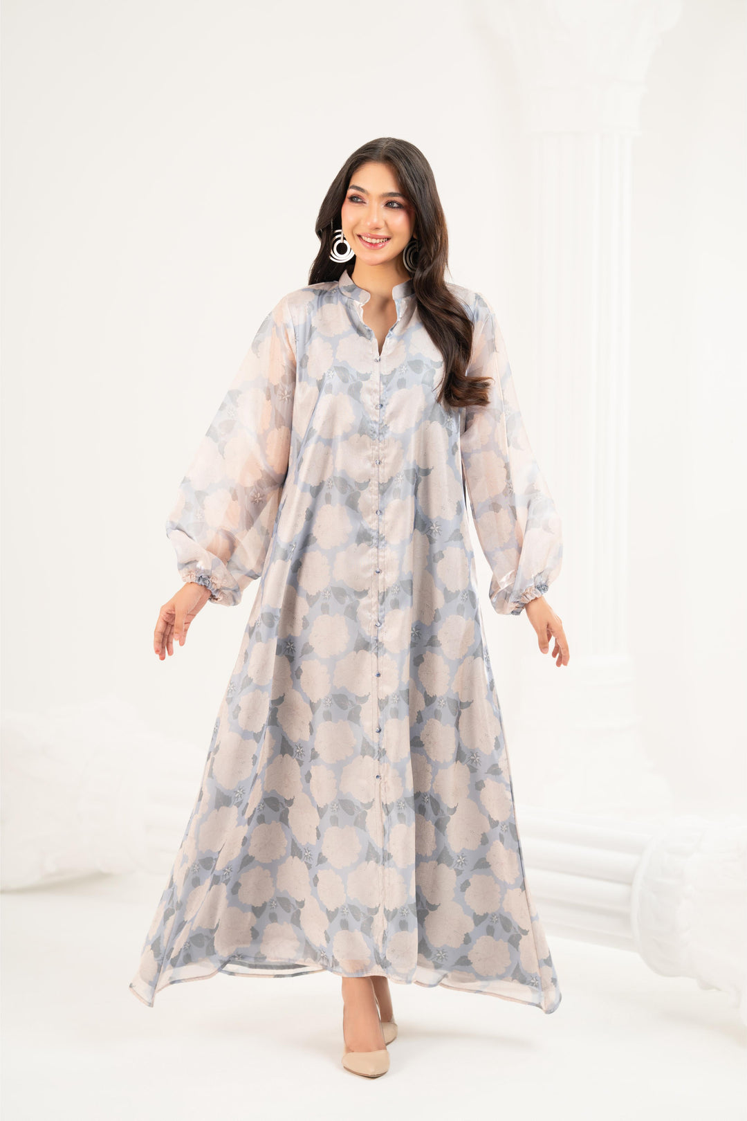 Painterly Floral Midi Dress