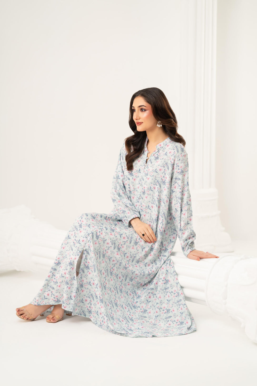Blue Blossom Midi Dress
