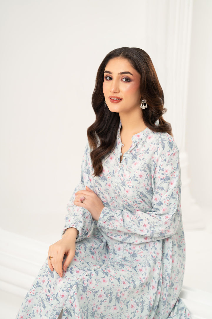 Blue Blossom Midi Dress