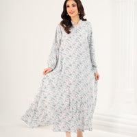 Blue Blossom Midi Dress